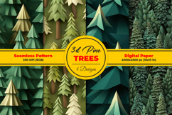 3D Pine Trees Seamless Patterns Background Product Image 1