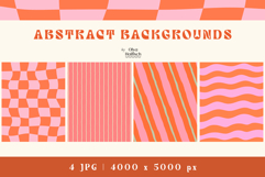 Playful Abstract Backgrounds. Vibrant Groovy Retro Cards Product Image 1