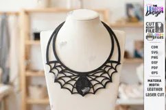 Gothic Leather Necklace Laser Cut | Leather Jewelry | Choker Product Image 1