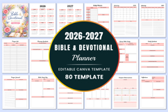 2026-2027 Bible &amp; Devotional Planner Canva templates Product Image 1