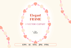 Elegant Sea Pearl and Seashell Vector Frame Clipart Product Image 1