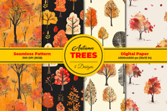 Autumn Trees Seamless Pattern and Digital Paper Product Image 1