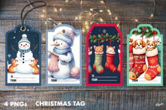 Christmas Gift Tags PNG. Gift Tag Sublimation Product Image 1