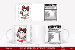 Mug Ghost Sublimation PNG. Halloween Mug Wrap Product Image 1