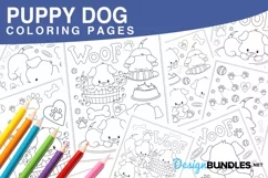 Puppy Dog Coloring Pages - 8 jpg / pdf items Product Image 1