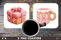 Christmas Gingerbread Coaster PNG Product Image 1