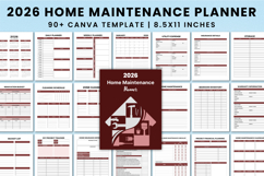 2026 Home Maintenance Planner For Canva Interior Product Image 1
