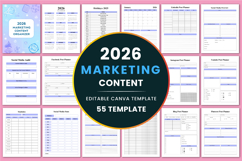 2026 Marketing Content Organizer Canva templates Product Image 1