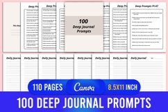 100 Deep Journal Prompts Canva Kdp Interior Product Image 1