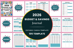 2026 Budget &amp; Savings Journal Canva templates Product Image 1