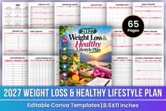 2027 Weight Loss & Healthy Lifestyle Planner | Fitness, Meal Product Image 1