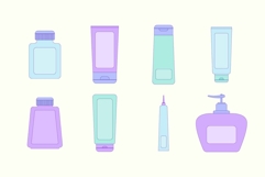 Shampoo Lotion Cream Bottle Tube Doodle Cartoon Cute Icon Product Image 1