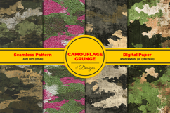 Camouflage Grunge Texture Seamless Pattern and Digital paper Product Image 1
