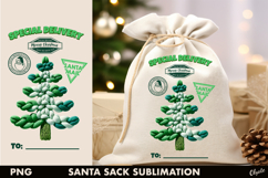Santa Sack Sublimation, Knitting Chrismas Tree PNG Product Image 1