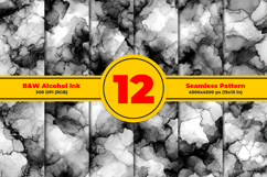 Black and White Alcohol Ink Seamless Pattern Product Image 1