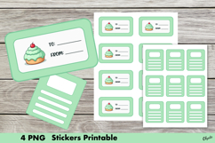Birthday Stickers PNG, Kawaii Birthday Sticker Printable Product Image 1