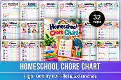 Homeschool Chore Chart | Kids Chore Tracking, Family Routine Product Image 1
