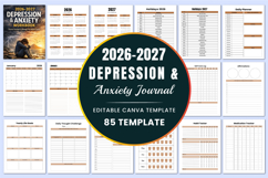 2026 - 2027 Depression &amp; Anxiety Workbook Canva templates Product Image 1
