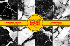 Black &amp; White Marble Texture Seamless Pattern Product Image 1