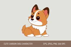 Cute Cartoon Happy Welsh Corgi Dog Puppy Character Fun Icon Product Image 1