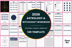 2026 Astrology &amp; Witchcraft Workbook Canva templates Product Image 1