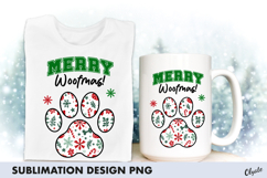Merry Woofmas, Dog Christmas Sublimation PNG Product Image 1