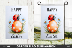 Easter Garden Flag Sublimation. Lady Bug Garden Flag Product Image 1