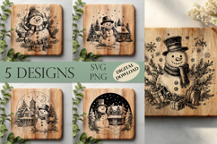 Snowman SVG | Winter Laser Engraving Design Product Image 1