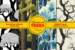 Brichwood Trees Seamless Pattern and Digital Paper Design Product Image 1