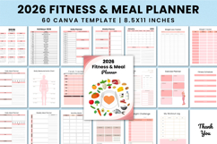 2026 Fitness &amp; Meal Planner For KDP Interior Product Image 1