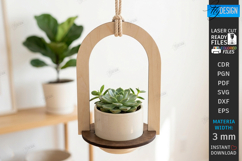 Hanging Plant Pot Holder Laser Cut Bundle | Flowerpot Hanger Product Image 4