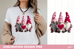 Pink Gnome Sublimation, Valentine Gnome Sublimation Product Image 1