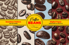 Coffee Beans Seamless Pattern and Digital paper Product Image 1