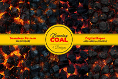 Burning Coal Seamless Pattern and Digital paper Background Product Image 1