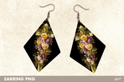 Religious Cross Earrings, Easter Earrings Teardrop PNG Product Image 1