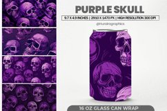 Purple Skull Glass Can Wrap,16 Oz Tumbler Sublimation Product Image 1