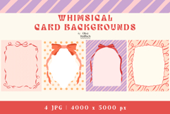 Whimsical Backgrounds. Ribbon Bow Retro Card Templates Product Image 1