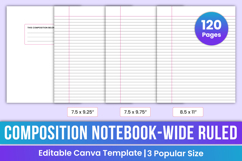 Composition Notebooks- Wide Ruled Canva Template Product Image 1