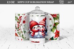 Christmas Sippy Cup PNG. Kids Tumbler Sublimation Product Image 1
