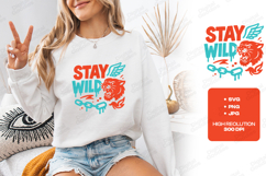 Stay Wild Lion Graphic Quote Design for T-Shirts Product Image 1
