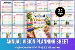 Annual Vision Planning Sheet | Annual Goals, Life Vision Product Image 1
