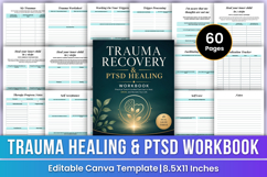 Trauma Workbook | PTSD Recovery &amp; Healing Canva Kdp Product Image 1