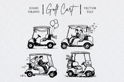 Wedding Golf Cart Illustration Set Product Image 1