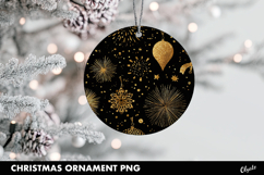 Christmas Black Ornament PNG Product Image 1