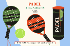 Padel Equipment PNG Clipart. Padel Rackets and Padel Balls Product Image 1