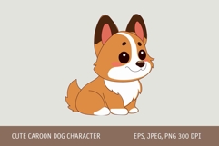 Cute Cartoon Happy Welsh Corgi Dog Puppy Character Fun Icon Product Image 1