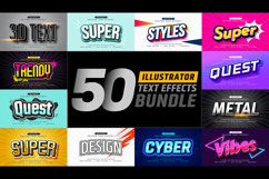 50 Professional Illustrator Text Effects Bundle Product Image 1