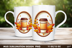 Fall Mug Wrap. Autumn Mug Wrap. Coffee Fall, 11&amp;15 OZ Product Image 1