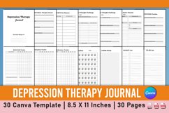 Editable Depression Therapy Journal Canva Template Product Image 1