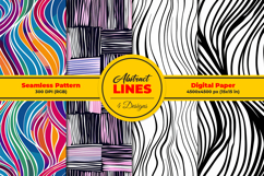 Abstract Lines Seamless Pattern and Digital Paper Design Product Image 1